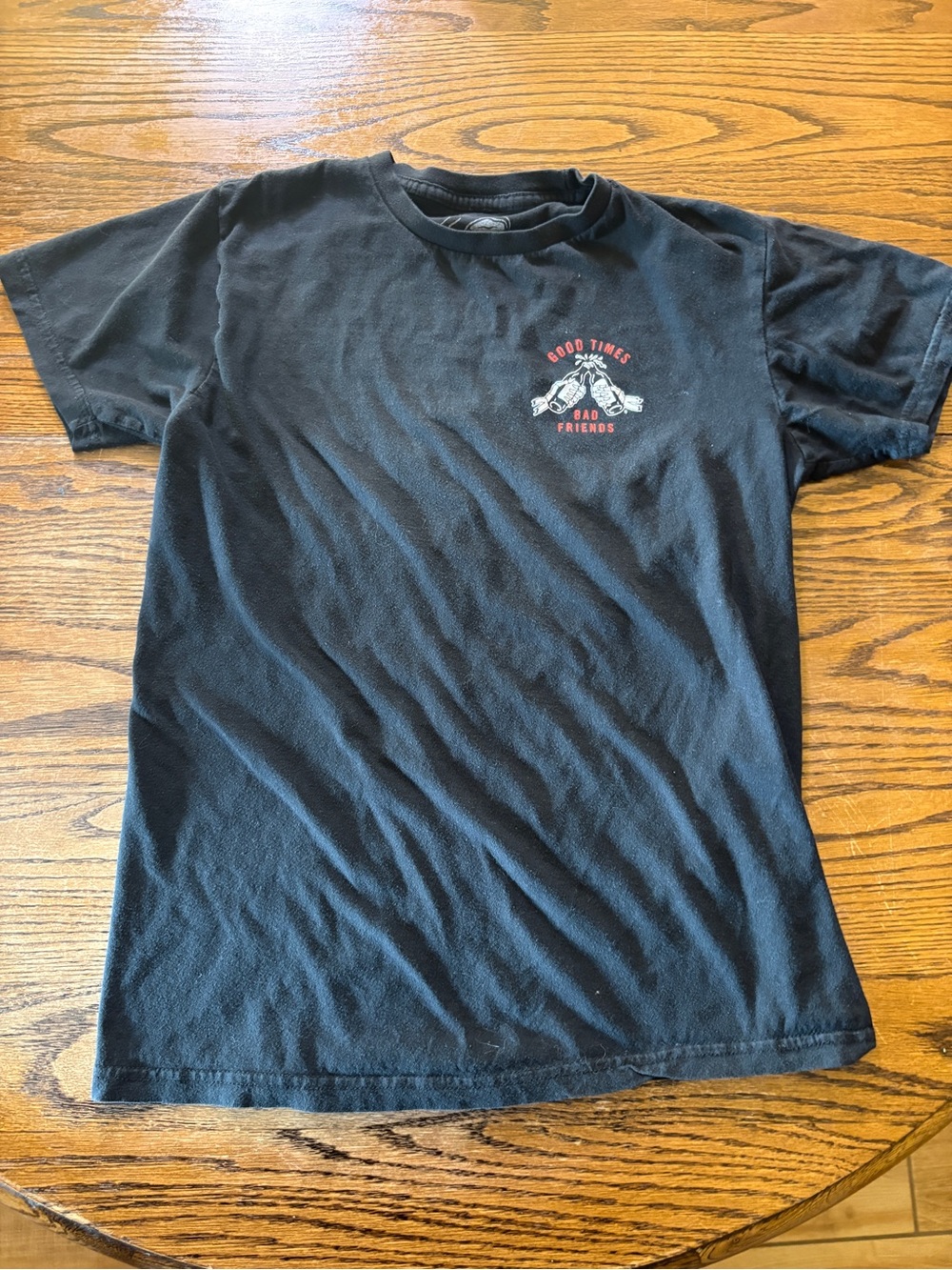 Black Graphic Tee- Lurking Class - Good Times Bad Friends - Small